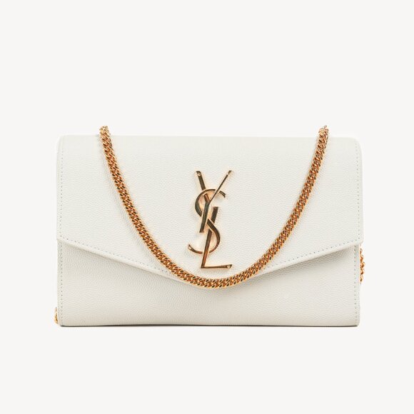 Saint Laurent Uptown Off-White Textured-Leather Mini Shoulder Bag - Picture 1 of 11